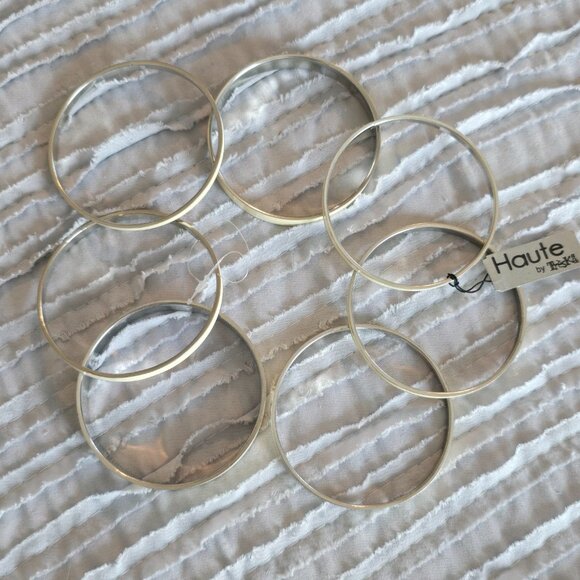 Set of 7 Creme Bangle Bracelets Haute by Treska NWT - Picture 8 of 13